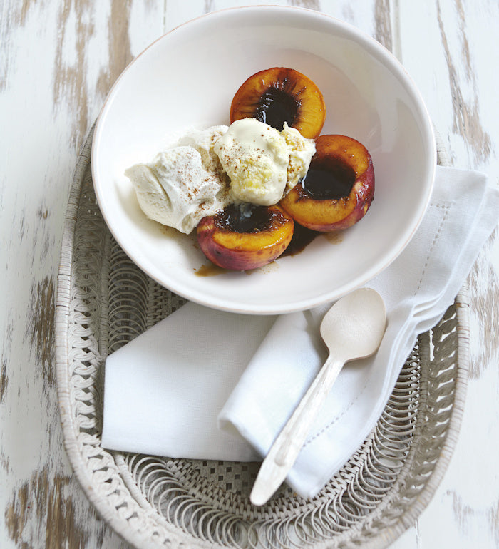 Grilled Nectarines with Honey & Cream Turnbull's Northumbrian Food