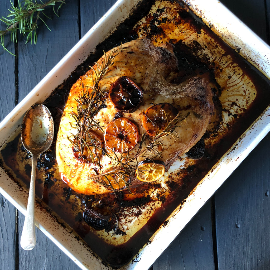 Orange and thyme roasted turkey crown