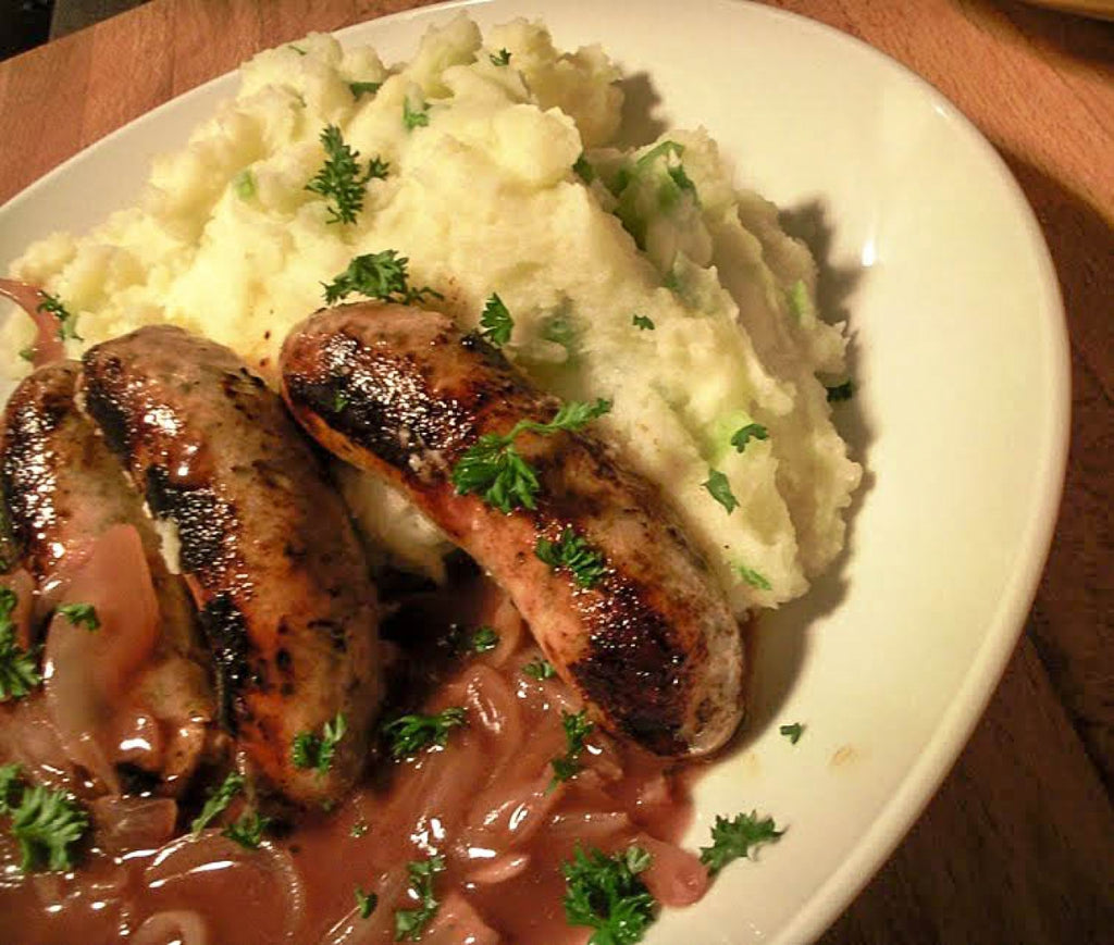Sausages with Winter Veg Mash Turnbull's Northumbrian Food